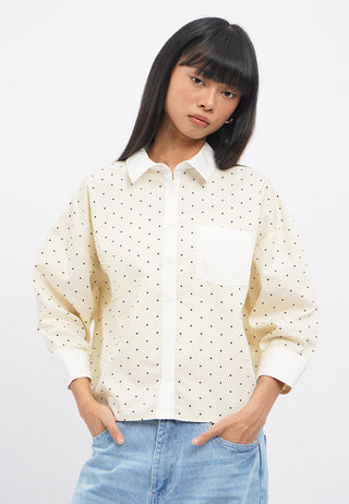 Contrast Cuff Printed Shirt