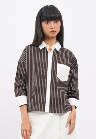 Contrast Cuff Printed Shirt
