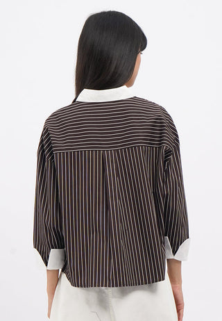 Contrast Cuff Printed Shirt