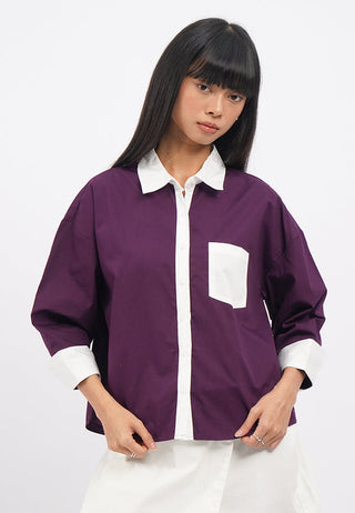Contrast Cuff Long Sleeve Shirt