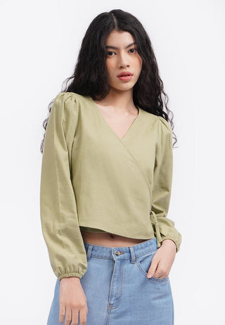 V-Neck Wrap Blouse