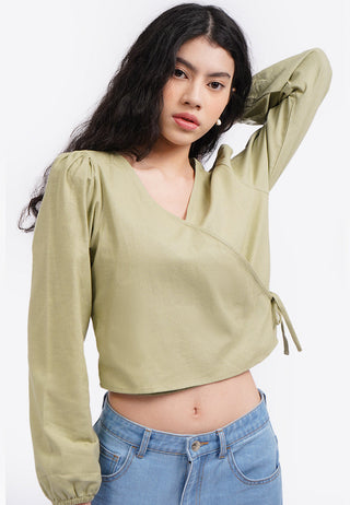 V-Neck Wrap Blouse