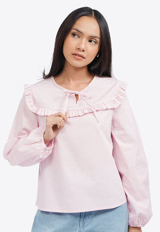 Frill Details Round Neck Blouse