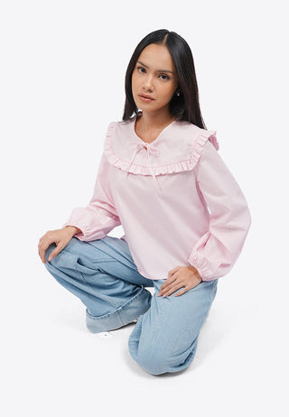 Frill Details Round Neck Blouse