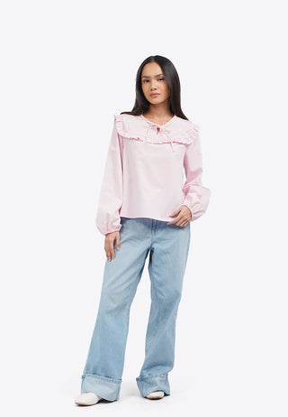 Frill Details Round Neck Blouse