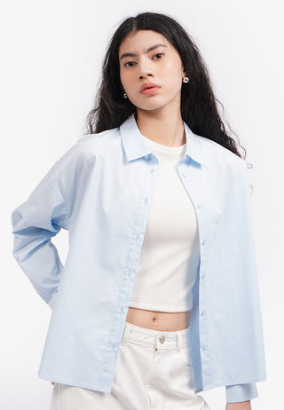 Split Tie Back Long Sleeve Shirt