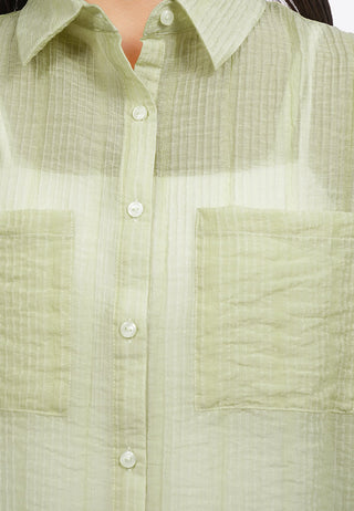 Textured Long Sleeve Sheer Shirt