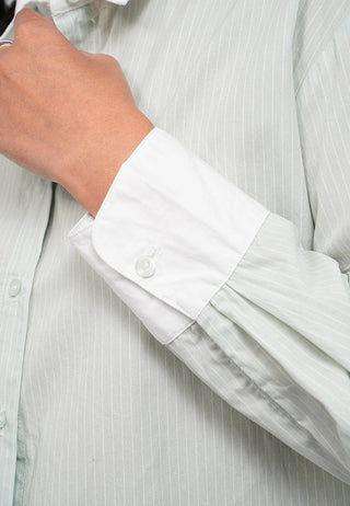 Contrast Collar Long Sleeve Shirt