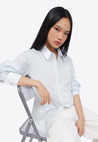 Contrast Detail Long Sleeve Shirt