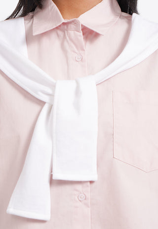 Contrast Shawl Long Sleeve Shirt
