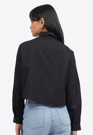 Contrast Shawl Long Sleeve Shirt