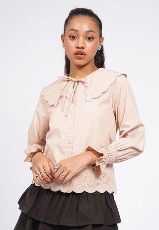 Long Sleeve Peterpan Collar Blouse
