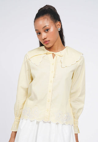 Long Sleeve Peterpan Collar Blouse