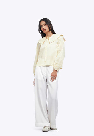 Peterpan Collar Textured Blouse