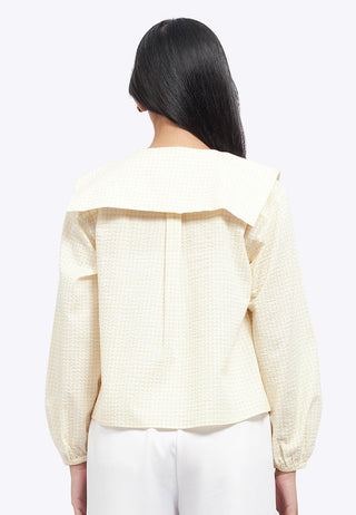 Peterpan Collar Textured Blouse