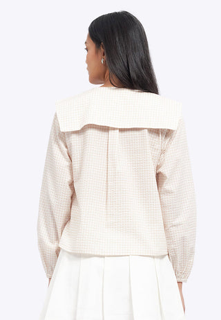 Peterpan Collar Textured Blouse