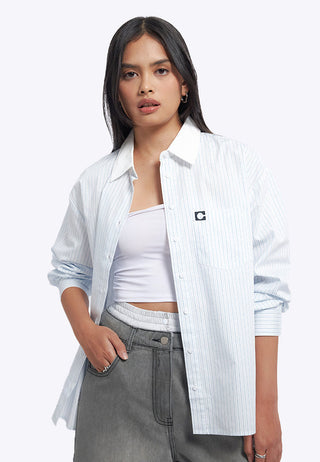 Logo Details Long Sleeve Stripes Shirt