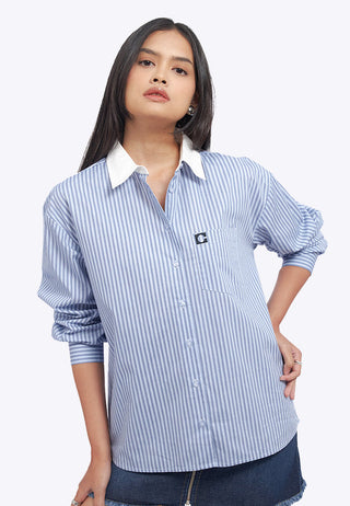 Logo Details Long Sleeve Stripes Shirt