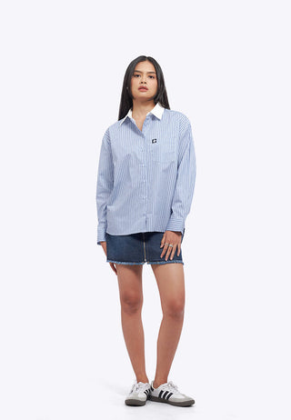 Logo Details Long Sleeve Stripes Shirt