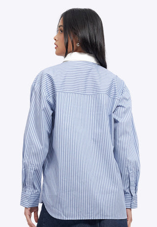 Logo Details Long Sleeve Stripes Shirt
