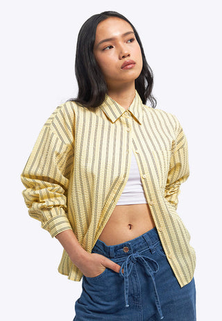 Textured Long Sleeve Stripes Shirt