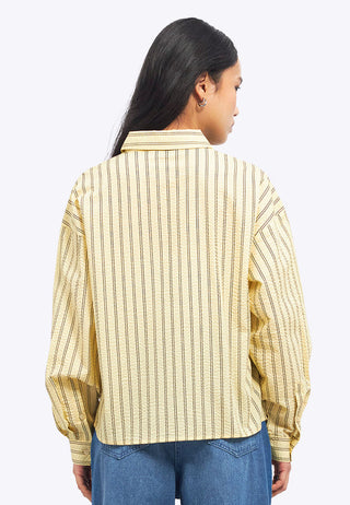 Textured Long Sleeve Stripes Shirt