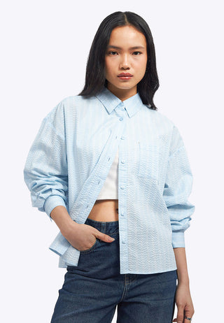 Textured Long Sleeve Stripes Shirt