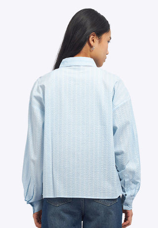 Textured Long Sleeve Stripes Shirt