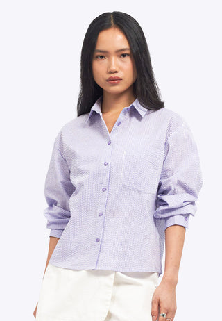 Textured Long Sleeve Stripes Shirt