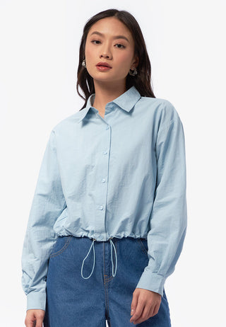 Elastic Hem Balloon Shirt