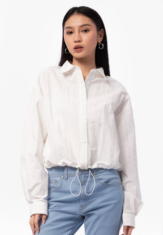 Elastic Hem Balloon Shirt