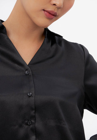 V-Neck Collar Long Sleeve Shirt