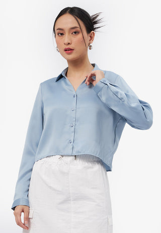 V-Neck Collar Long Sleeve Shirt