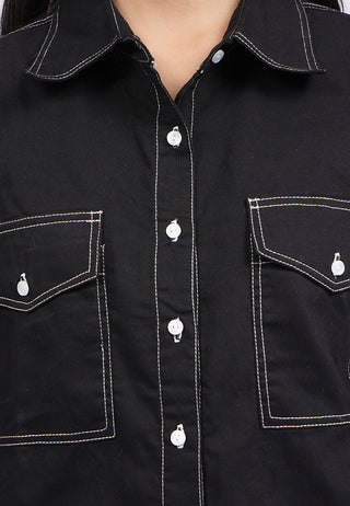 Contrast Stitch Long Sleeve Shirt