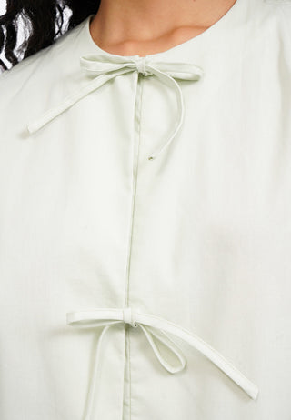 Tied Front Long Sleeve Blouse