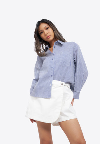 Textured Long Sleeve Stripe Shirt