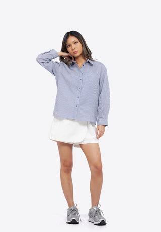 Textured Long Sleeve Stripe Shirt