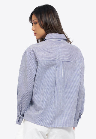 Textured Long Sleeve Stripe Shirt