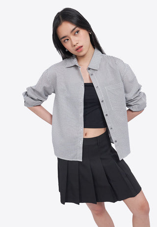 Textured Long Sleeve Stripe Shirt