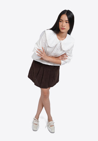 Wide Collar Long Sleeve Blouse