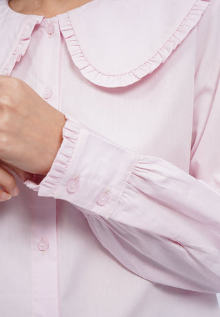 Wide Collar Long Sleeve Blouse