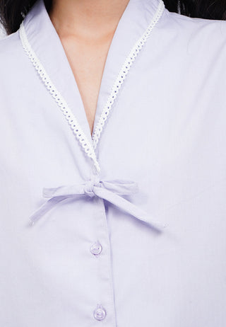 Double Ribbon Long Sleeve Blouse
