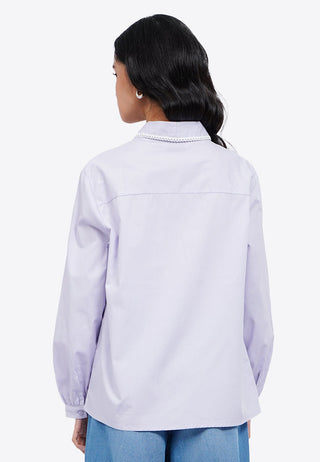 Double Ribbon Long Sleeve Blouse
