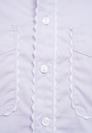 Ricrac Details Long Sleeve Blouse