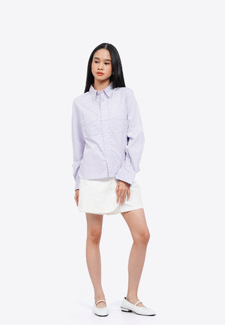 Ricrac Details Long Sleeve Blouse