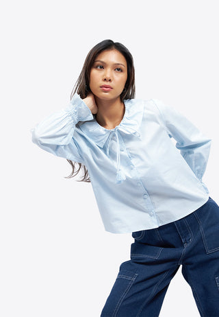 Long Sleeve Blouse with Frill Collar