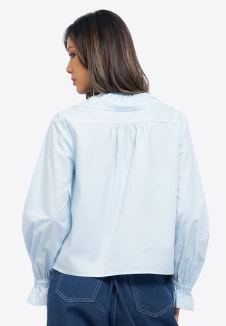 Long Sleeve Blouse with Frill Collar