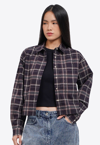 Printed Long Sleeve Boxy Shirt