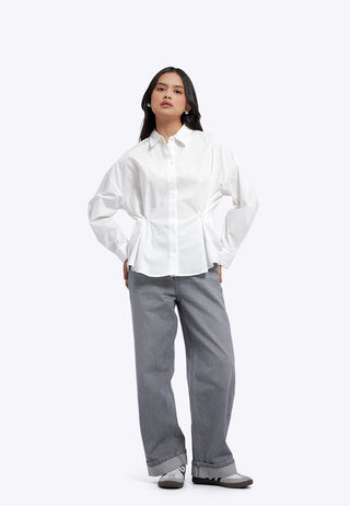Adjustable Waist Long Sleeve Shirt