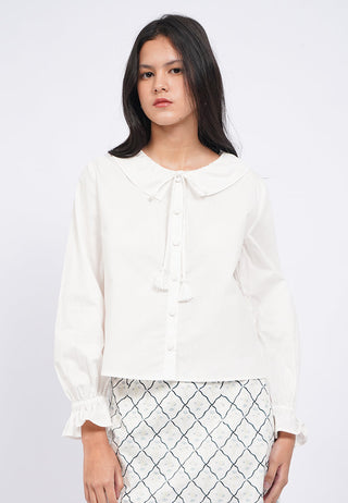 Peterpan Collar Long Sleeve Blouse